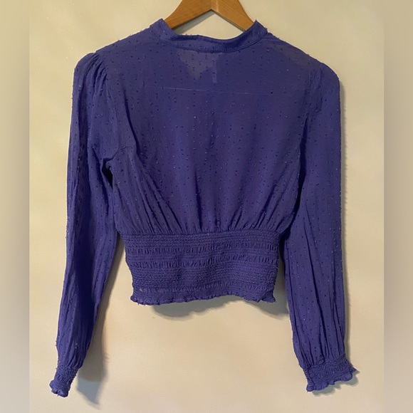 Free People Cropped Chiffon Textured Top - Picture 2 of 5